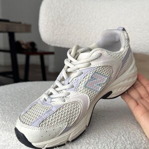 New Balance Women's Cream and Lavender Sneakers